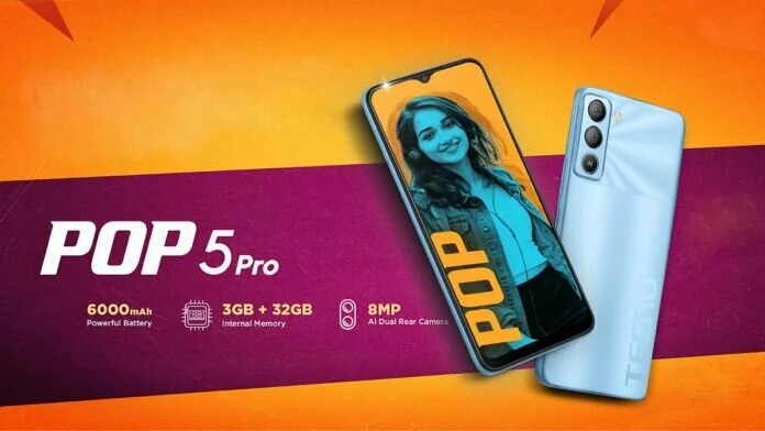 6000mAh बैटरी, 3GB रैम, 32GB स्टोरेज के साथ सस्ता Tecno Pop 5 Pro लॉन्च, जानें कीमत